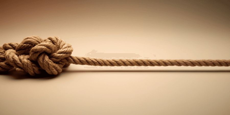 Tangled rope transitioning into a straight line, representing reducing complexity and staff burden.